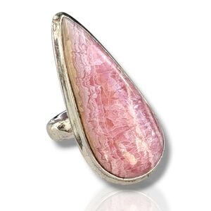 Sterling Silver Rhodochrosite Gemstone Ring Size 6.5